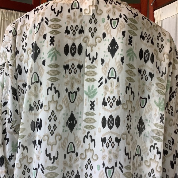 Sonoma Women’s Sheer Draped Open Front Beach Pool Cover Up Abstract One Size - Picture 5 of 11